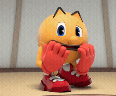 Pac Man With Red Gloves And Shoes GIF