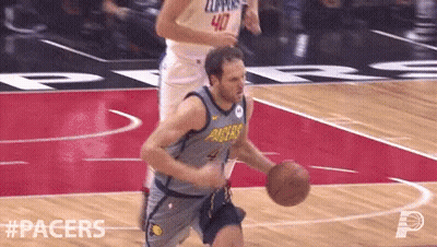 Pacers Basketball Player Dribbling Ball GIF