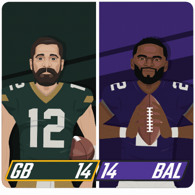 Packers And Vikings Players Standing Together GIF
