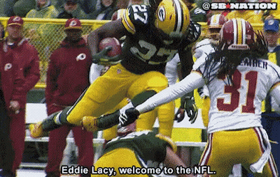 Packers Player Tackled By Redskins Says Eddie Lacy Welcome To NFL GIF