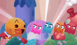 Pacman Chasing All The Ghosts GIF