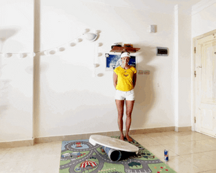 Paddle Boarding Balance Beam Work Out GIF