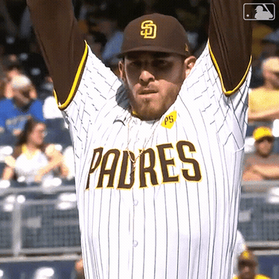 Padres Baseball Player Arms Outstretched GIF