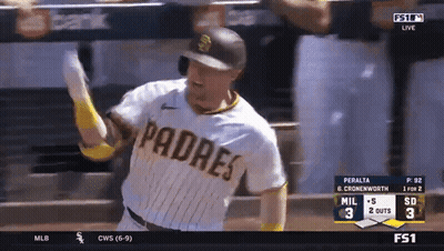 Padres Baseball Player Holding Bat GIF
