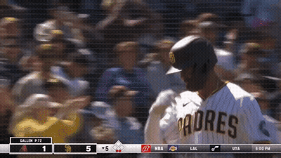 Padres Baseball Player In Front Of Crowd GIF