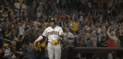 Padres Baseball Player In Front Of Crowd GIF