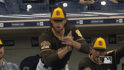 Padres Baseball Player Yellow Hat With S GIF