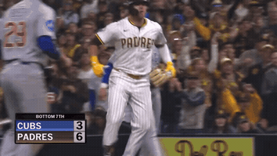 Padres Player In Front Of Scoreboard GIF