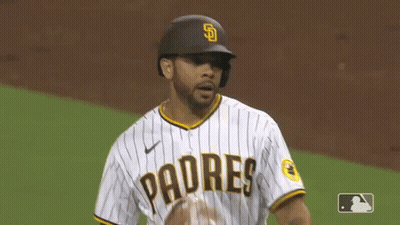 Padres Player In Striped Jersey On Field GIF