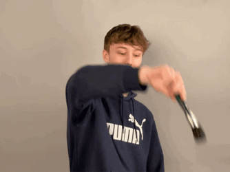 Paint Air Brush Smiling Boy  GIF