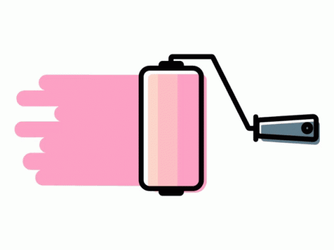 Paint Pink Foam Roller Animated  GIF