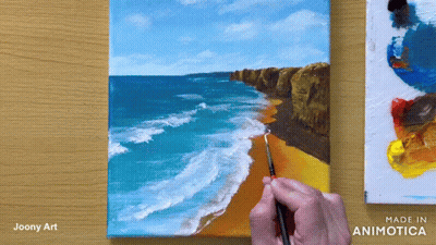 Painting Beach On Canvas GIF