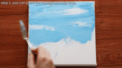 Painting Blue Sky GIF