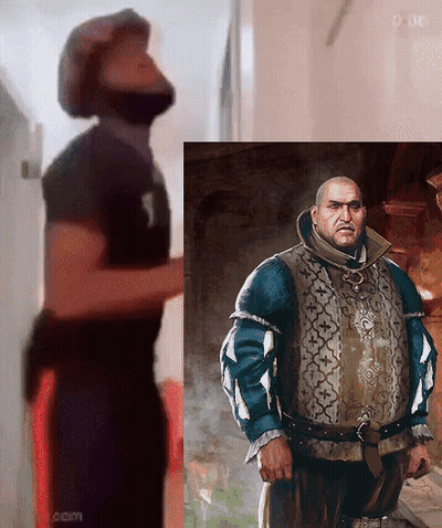 Painting Of A Man Next To Another GIF