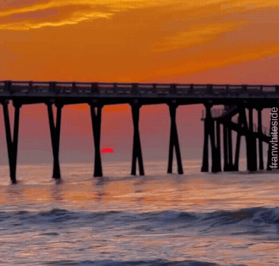 Painting Of A Pier Saying Good Night GIF