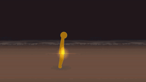 Painting Of Blue Light Coming Out Of Ocean GIF
