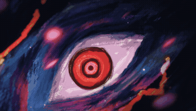 Painting Of Eye With Red Center GIF