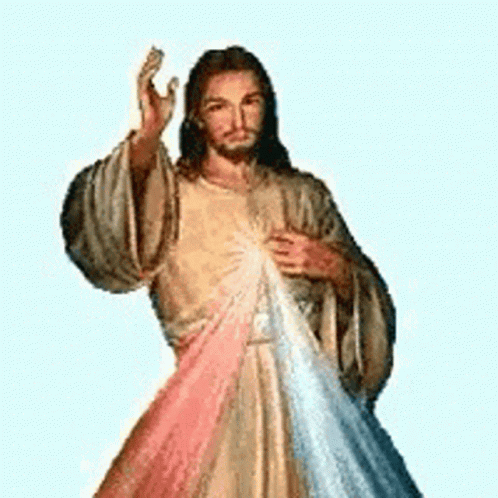 Painting Of Jesus In Colorful Robe GIF