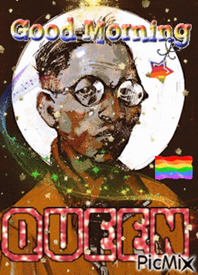 Painting Of Man Saying Good Morning Queen GIF