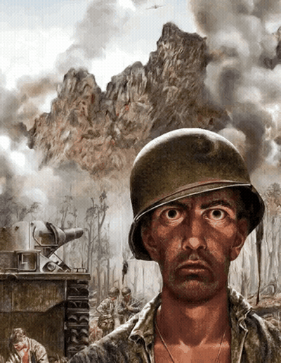 Painting Of Soldier With Helmet GIF