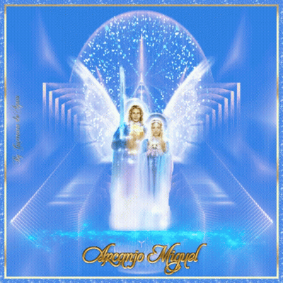 Painting Of Two Angels Named Miguel GIF