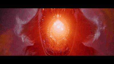 Painting Of Woman's Eye Surrounded By Trees With Pixiz GIF