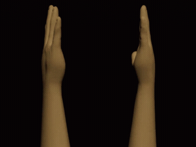 Pair Of Hands With Fingers Up On Black Background GIF