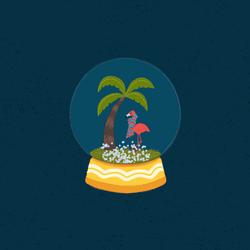 Palm Tree Inside Swaying Snow Globe GIF