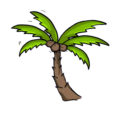 Palm Tree With Green Leaves Sticker