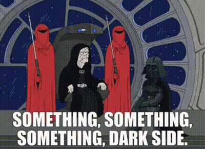 Palpatine And Vader Saying Something Something Something Dark Side GIF