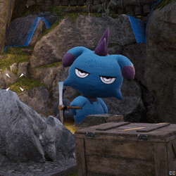 Palworld Blue Depresso Sinister Look GIF