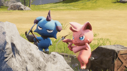 Palworld Cativa Depresso Crushing Rocks GIF
