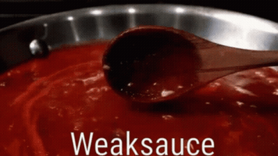Pan Of Weaksauce With Wooden Spoon GIF
