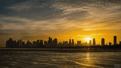 Panama Beautiful Skyline Sunset