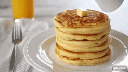 Pancake Tower Poured With Syrup GIF