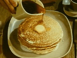 Pancakes Smothered With Syrup Breakfast GIF