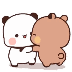 Panda And Bear Hugging Sticker
