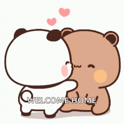 Panda And Brown Bear Hugging And Kissing GIF
