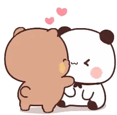 Panda And Brown Bear Kissing Sticker