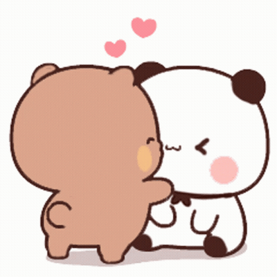 Panda And Brown Bear Kissing GIF