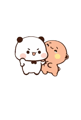 Panda And Brown Bear Standing Sticker