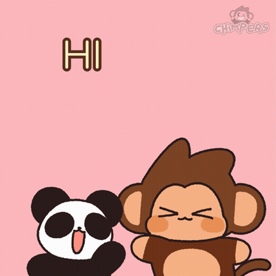 Panda And Monkey Standing Together Monkey Waving GIF