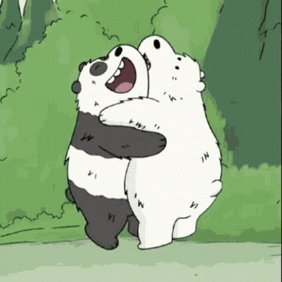 Panda And Polar Bear Hugging GIF