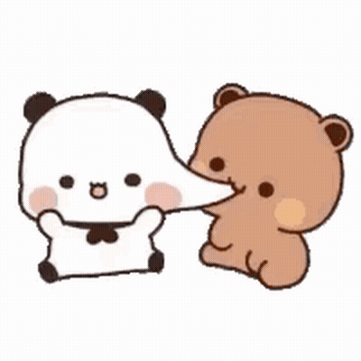 Panda And Teddy Bear Playing Together GIF