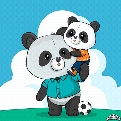 Panda Bear Carrying Another Panda On Shoulders GIF