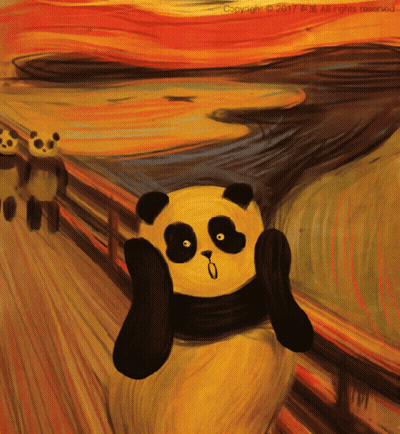 Panda Bear Covering Ears 2017 GIF