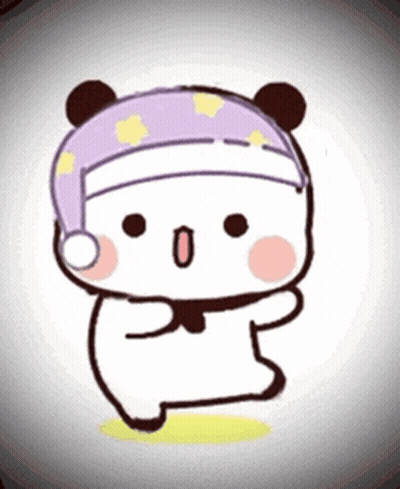 Panda Bear Dancing In Purple Hat GIF