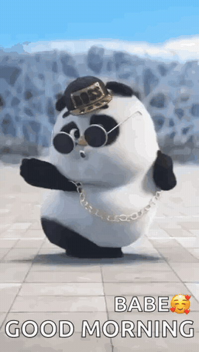 Panda Bear Dancing with Hat Sunglasses Chain