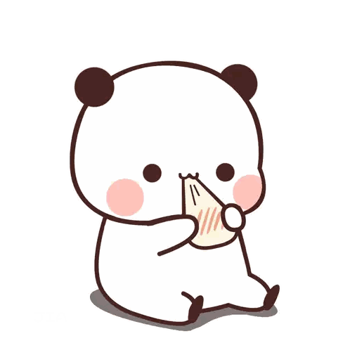Panda Bear Eating Bread Sticker