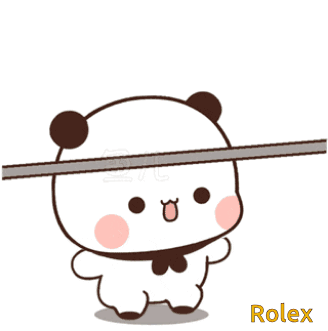 Panda Bear Holding Bar Rolex GIF